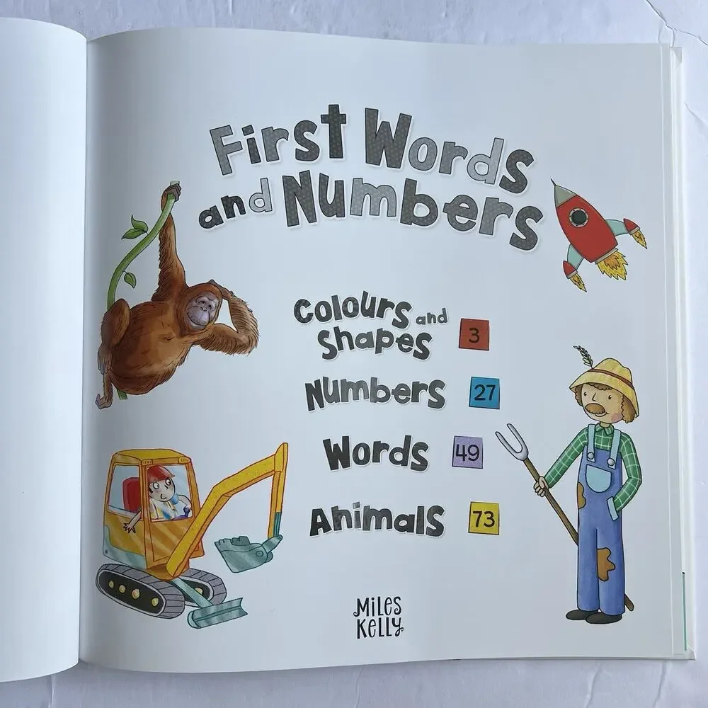 First Words and Numbers by Sarah Parkin Miles Kelly Hardcover Book